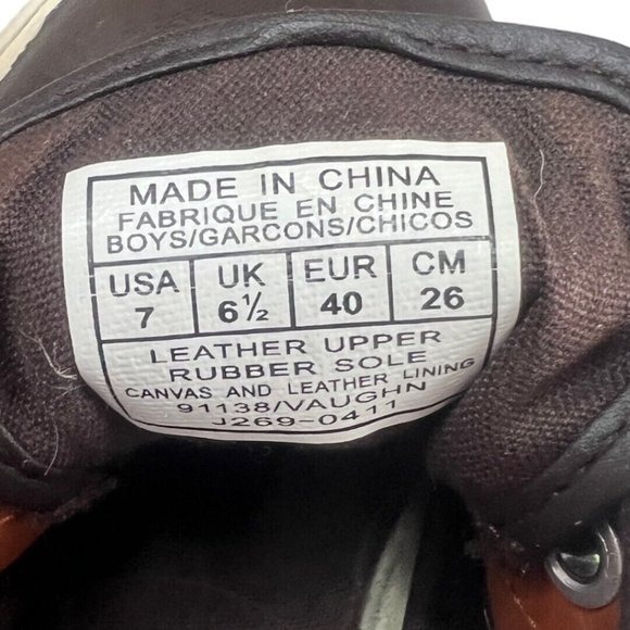 Polo Ralph Lauren Boys 7 Vaughn Brown Sneaker Leather Lace Up Round Toe Preppy - Picture 10 of 10